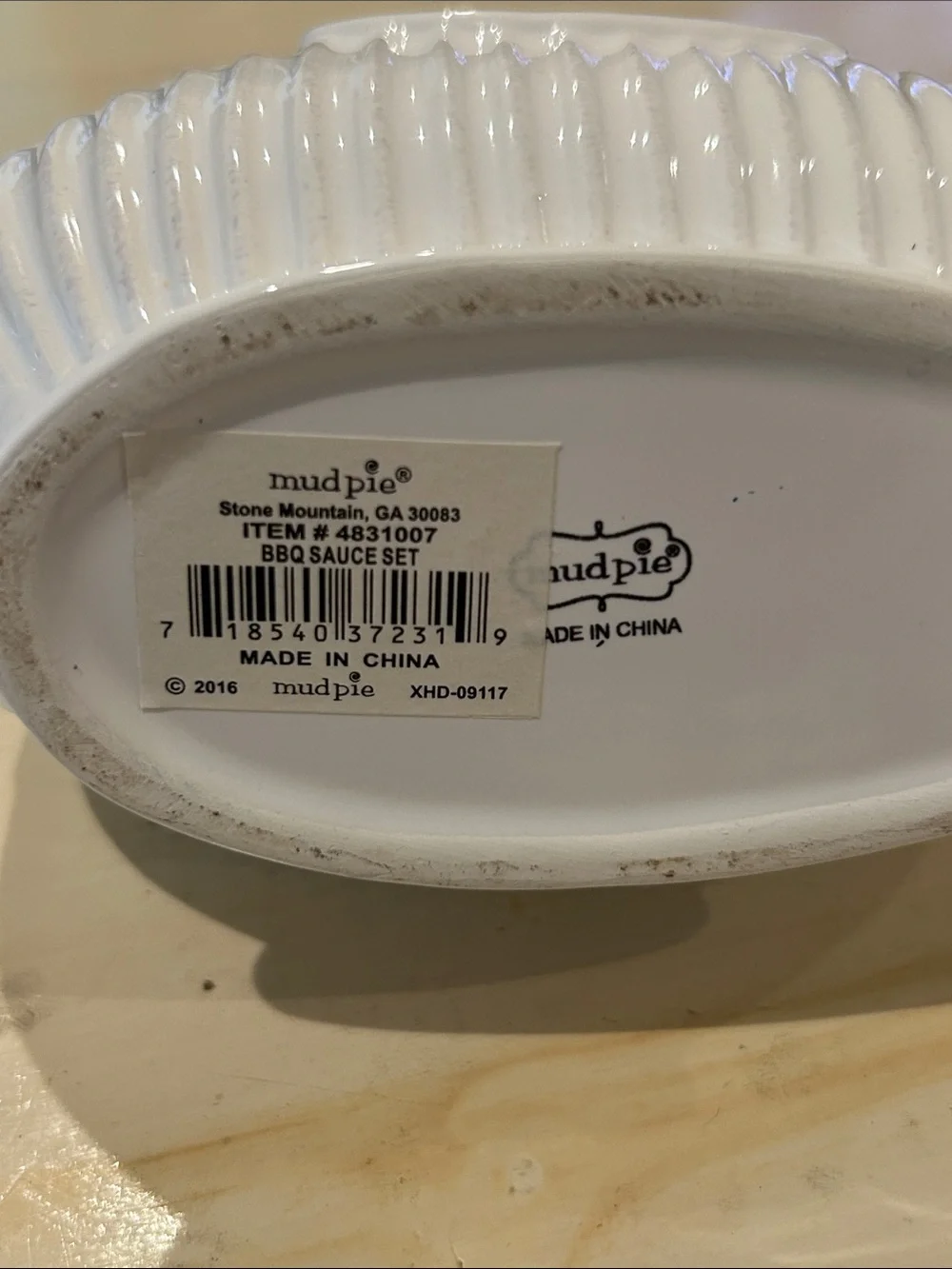White Ceramic 'Sauce boss' BBQ Sauce Boat